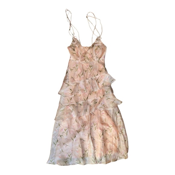 En Saison Kimberly Ruffle Midi Floral Midi Chiffon Party Dress Size Small NWT - Picture 6 of 14